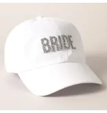 Fashion City Bride Glitter Letter Patch Baseball Cap White