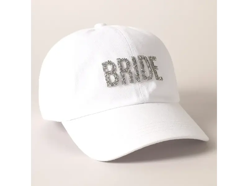 Fashion City Bride Glitter Letter Patch Baseball Cap White