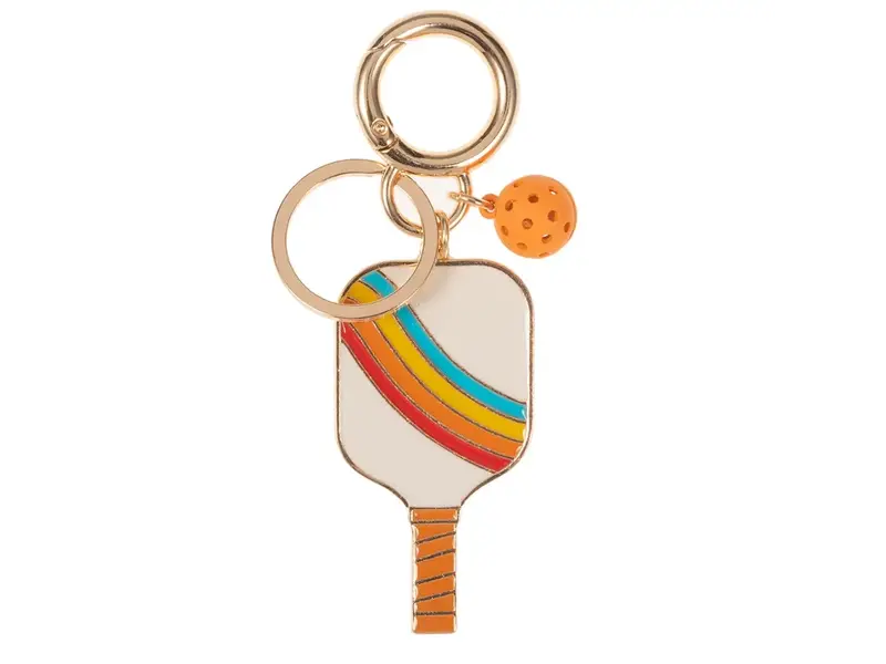 Fashion City Pickleball Enamel Lanyard Key Ring Keychain IV