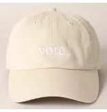 Fashion City Vote Letter Graphic Embroidered Baseball Cap - PUTTY