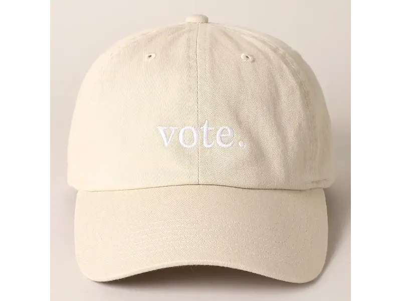 Fashion City Vote Letter Graphic Embroidered Baseball Cap - PUTTY