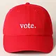 Vote Letter Graphic Embroidered Baseball Cap - RED