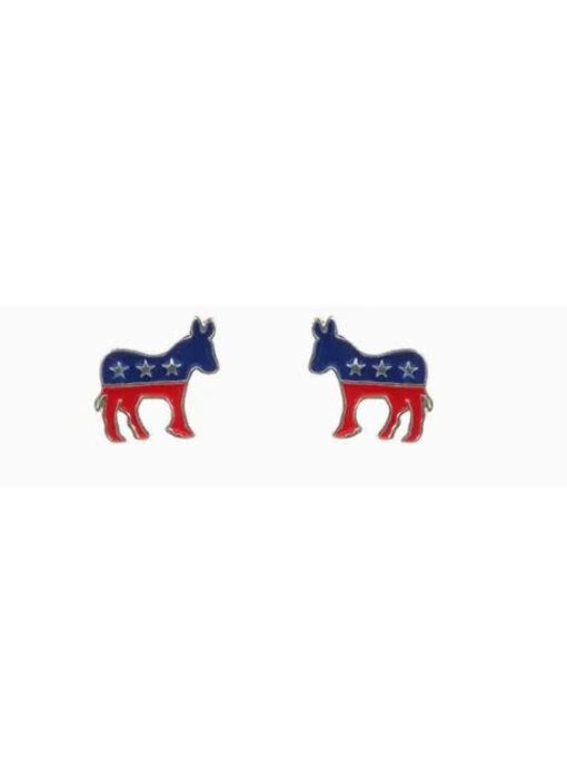 Democratic Party Enamel Post Earrings