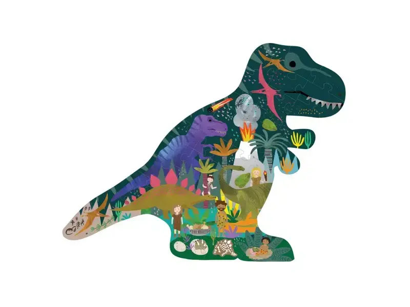 Floss and Rock Dino 40pc "Dinosaur" Shaped Jigsaw Puzzle