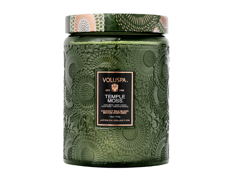 Voluspa Temple Moss - Large Glass Jar Candle
