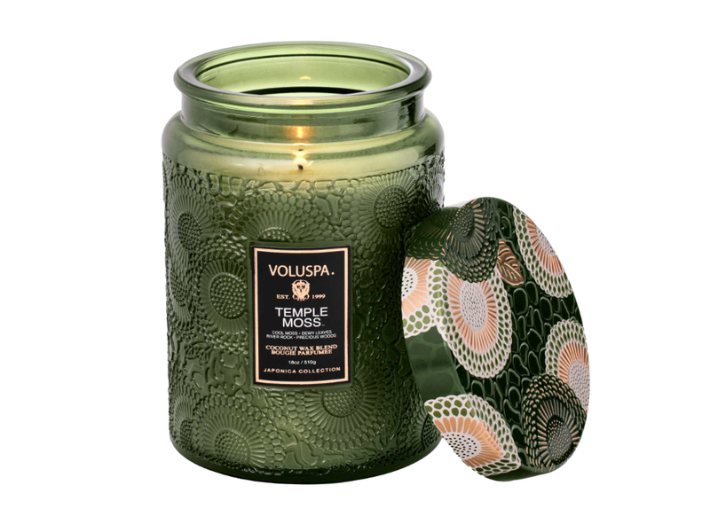 Voluspa Temple Moss - Large Glass Jar Candle