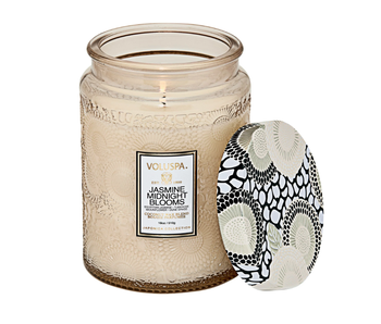 Jasmine Midnight Blooms - Large Glass Jar Candle