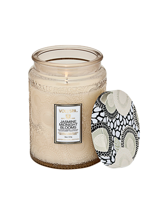 Jasmine Midnight Blooms - Large Glass Jar Candle