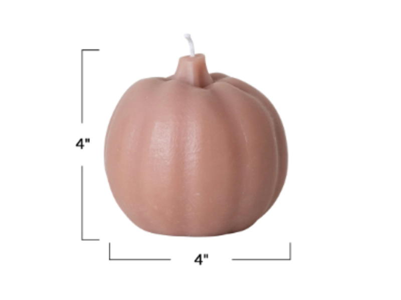 Creative Co-OP Unscented Pumpkin Shaped Candle, Camel Color