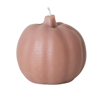 Unscented Pumpkin Shaped Candle, Camel Color