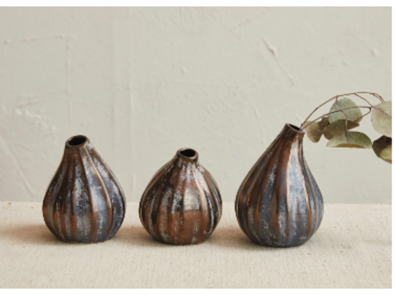 Creative Co-OP Stoneware Fig Shaped Vases,  Small