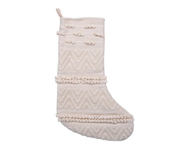 Woven Cotton Blend Christmas Stocking