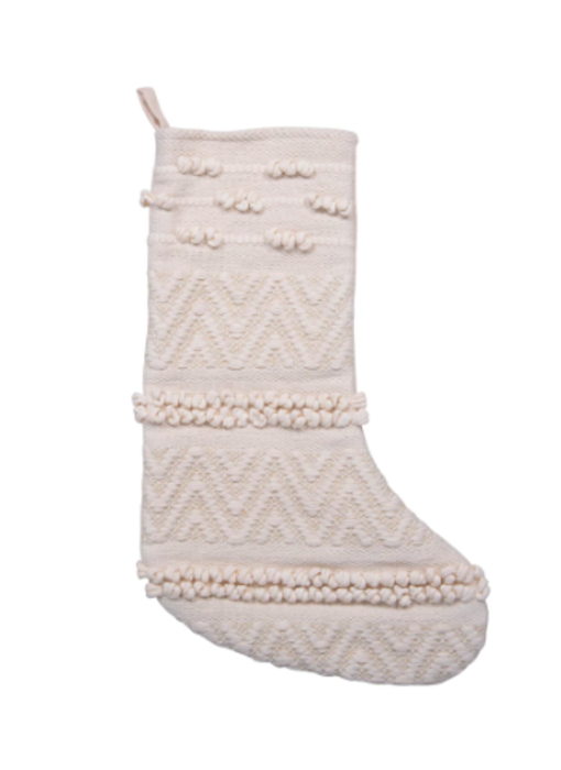 Woven Cotton Blend Christmas Stocking