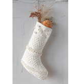 Creative Co-OP Woven Cotton Blend Christmas Stocking