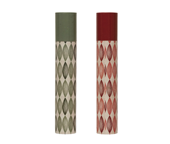 Fireplace Safety Matches in Tube Matchbox with Geometric Pattern