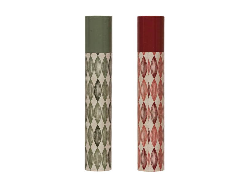 Creative Co-OP Fireplace Safety Matches in Tube Matchbox with Geometric Pattern