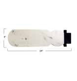 Creative Co-OP Marble Snowman Shaped Cheese/Cutting Board, White & Black