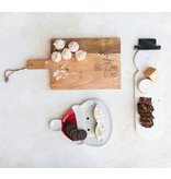 Creative Co-OP Marble Snowman Shaped Cheese/Cutting Board, White & Black