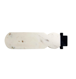 Creative Co-OP Marble Snowman Shaped Cheese/Cutting Board, White & Black