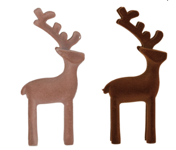 Flocked Reindeer, 2 Assorted Colors