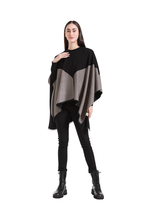 Minuet Cape Wrap - Black/Charcoal