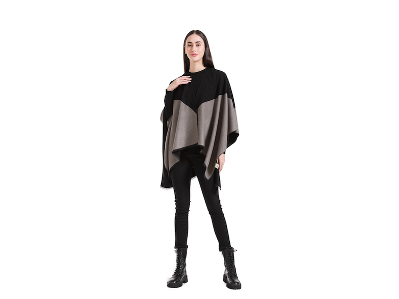 pretty persuasions Minuet Cape Wrap - Black/Charcoal