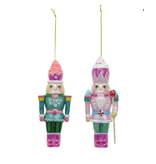 Creative Co-OP Glass Nutcracker Ornament w/ Glitter, 2 Assorted Styles