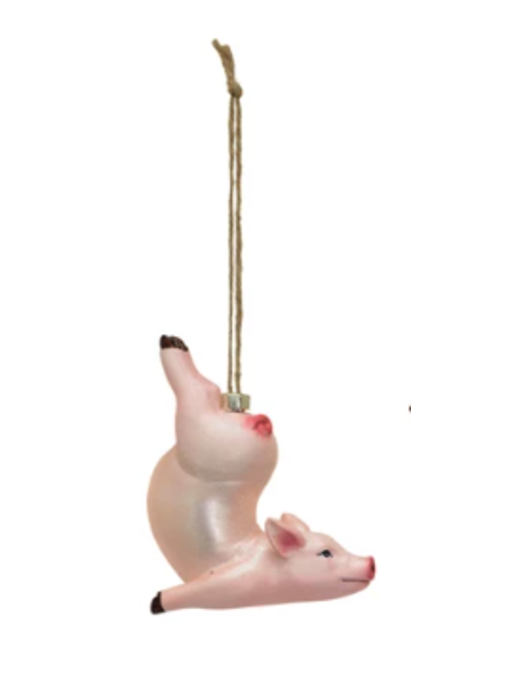 Glass & Resin Farm Animal in Yoga Pose Ornament, 4 Assorted Styles