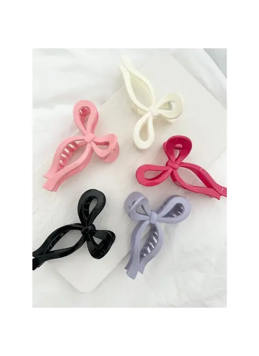 Assorted Glossy Ribbon Hair Claws - Basho Glossy