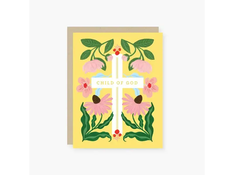 2021 Co. Floral Child of God Baptism, First Communion Card