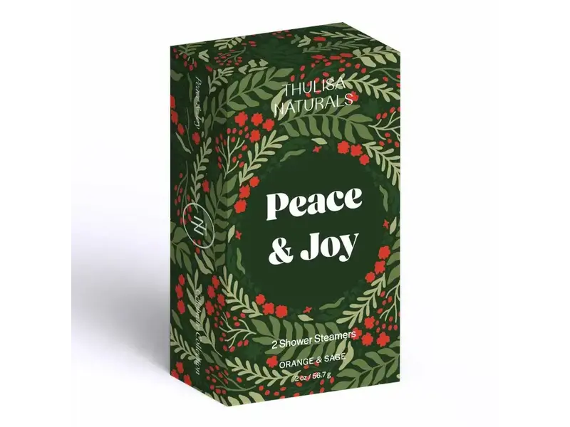 Thulisa Naturals | Bath + Body Peace & Joy Holiday Shower Steamers | 2 Pack Orange and Sage