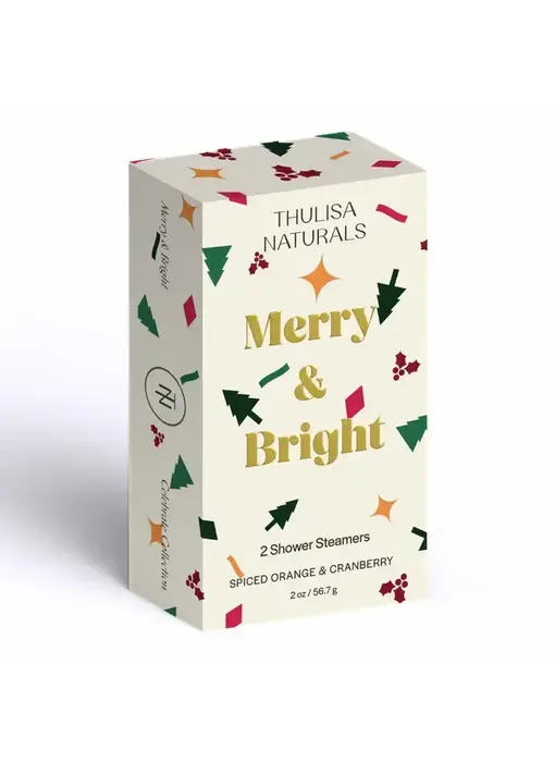 Merry & Bright Holiday Shower Steamers | 2 Pack Spiced Orange + Cranberry
