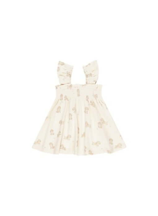 SMOCKED JERSEY DRESS || PUPPIES