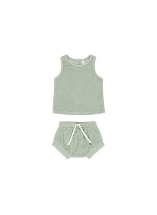 TERRY TANK + SHORT SET || SAGE
