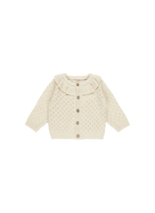 RUFFLE COLLAR CARDIGAN || NATURAL
