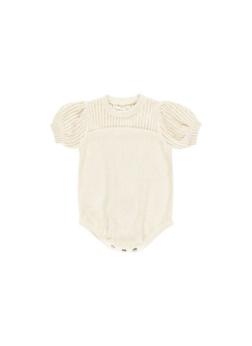 POINTELLE KNIT ROMPER || NATURAL