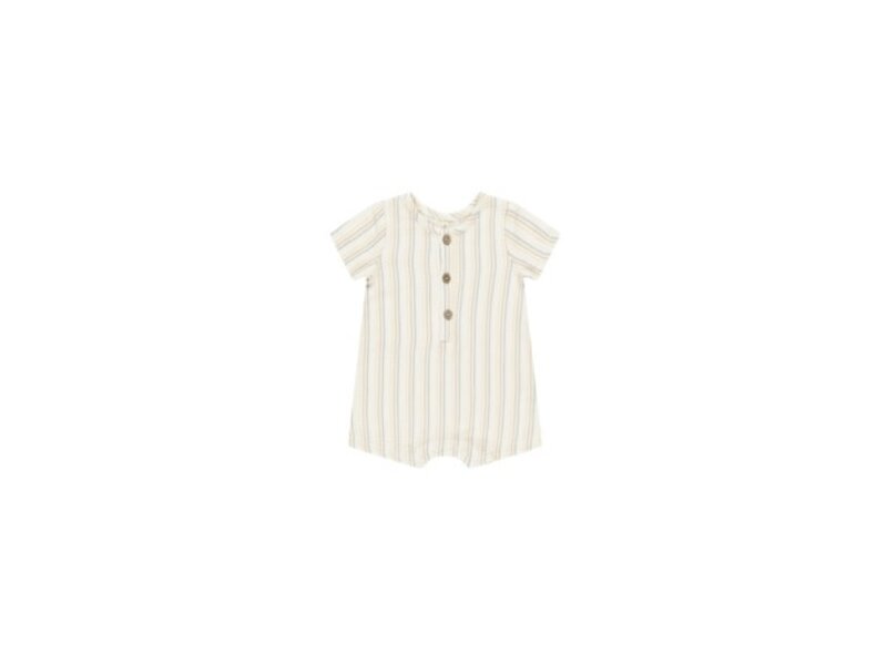 Rylee + Cru Inc. SHORT SLEEVE WOVEN ROMPER || SUMMER STRIPE