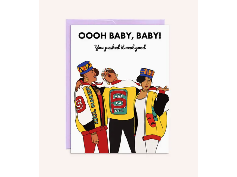 Party Mountain Paper Co Push It! | Baby Card