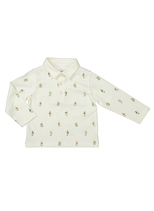 Bears on skis - l/s printed polo