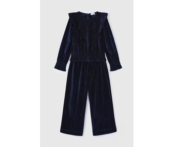 Velvet shimmer pant set - Navy