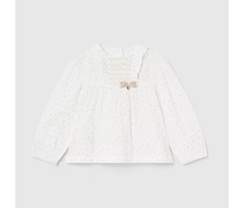 Gold dot ruffle blouse