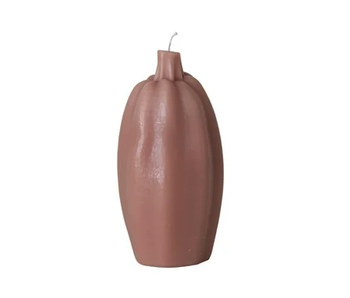Unscented Tall Pumpkin Shaped Candle, Camel Color