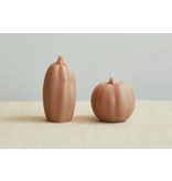 Creative Co-OP Unscented Tall Pumpkin Shaped Candle, Camel Color