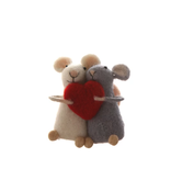 Creative Co-OP Wool Felt Mice with Heart Ornament