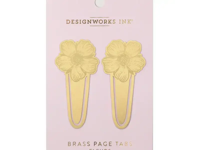 Design Works Ink Metal Page Tabs - Flowers