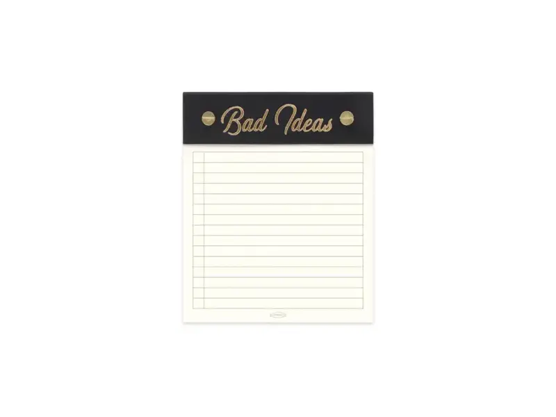 Design Works Ink Post Bound Note Pad, 5 X 6 - Black "Bad Ideas"