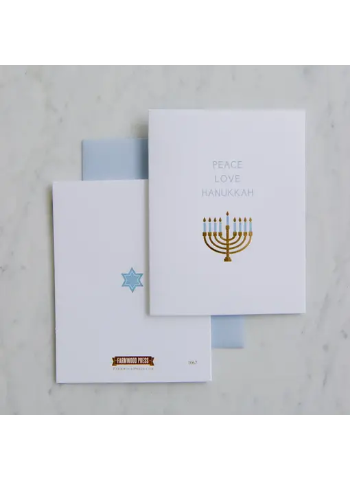 Menorah Peace, Love, Hanukah with Foil Card