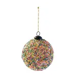 Creative Co-OP Recycled Glass Ball Ornament w/ Sequins, Multi Color