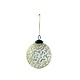 Recycled Glass Ball Ornament w/ Seed Beads, Gold Color