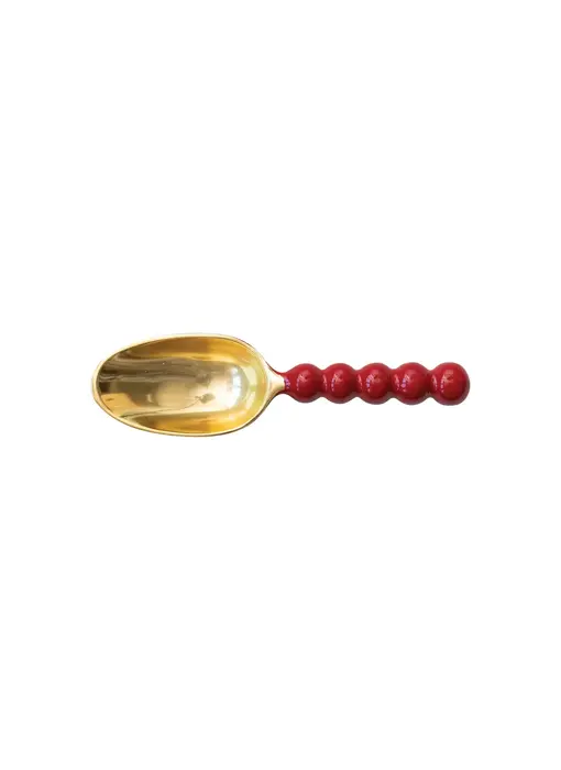 Enameled Aluminum Scoop, Red & Gold Finish